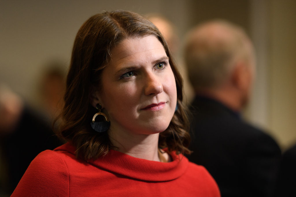 LONDON, ENGLAND - MAY 31: Liberal Democrat MP Jo Swinson, who has announced she will run to become the next leader of the Liberal Democrats, speaks to the media ahead of the first members' hustings in the Liberal Democrat leadership campaign at the London Academy on May 31, 2019 in London, England. A poll has placed the Liberal Democrat Party as the current leading party, with the Conservative and Labour parties being knocked into third and fourth place, below the Brexit Party. Voter dissatisfaction in Brexit and the ongoing processes surrounding leaving the European Union has seen a spike in people seeking options to their usual political allegiances.  (Photo by Leon Neal/Getty Images)