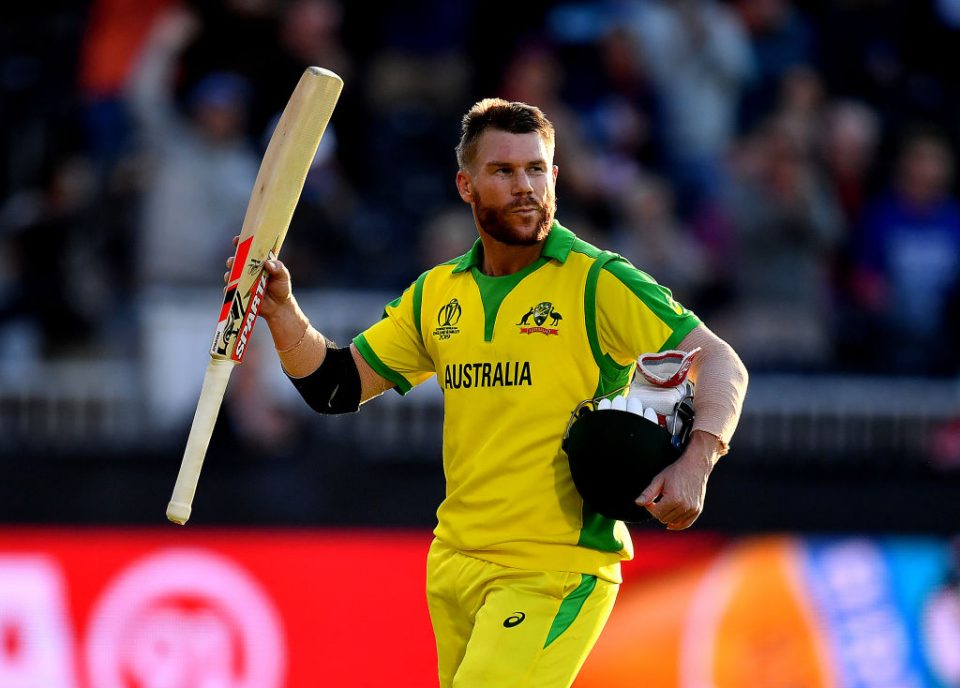 MANCHESTER, ENGLAND - JULY 06:  David Warner of Australia walks off after being dismissed off the bowling of Dwaine Pretorius of South Africa during the Group Stage match of the ICC Cricket World Cup 2019 between Australia and South Africa at Old Trafford on July 06, 2019 in Manchester, England. (Photo by Clive Mason/Getty Images)