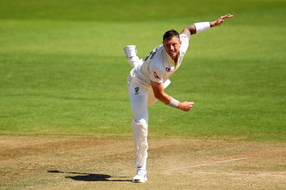 SOUTHAMPTON, ENGLAND - JULY 24: James Pattinson of Graeme Hick XII bowls during day two of the Australian Cricket Team Ashes Tour match between Brad Haddin XII and Graeme Hick XII at The Ageas Bowl on July 24, 2019 in Southampton, England. (Photo by Harry Trump/Getty Images)