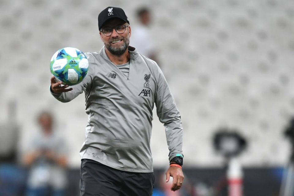 Liverpool's German manager Jurgen Klopp attends a training session ahead of the UEFA Super Cup 2019 football match between Liverpool and Chelsea at Besiktas Park stadium in Istanbul on August 13, 2019. (Photo by Ozan KOSE / AFP)        (Photo credit should read OZAN KOSE/AFP/Getty Images)