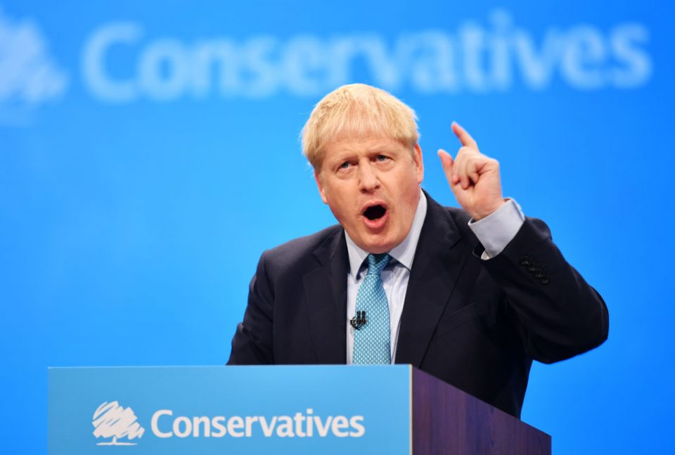 Boris JOhnson gives speech at Tory conference 2019