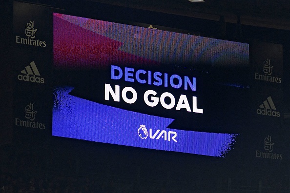 VAR decision shown on a big screen
