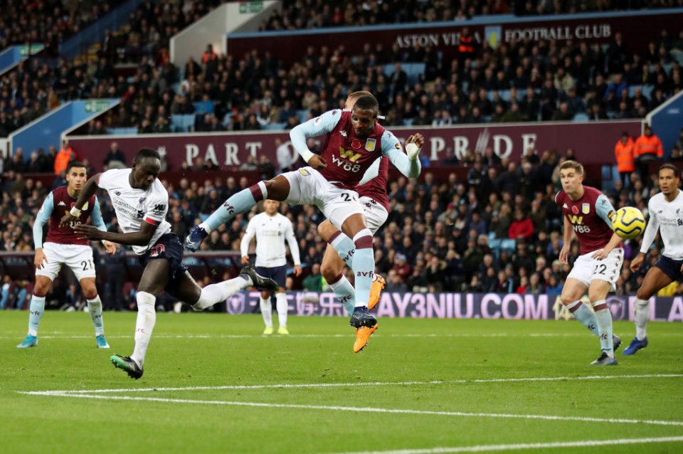 Sadio Mane scores against Aston Villa