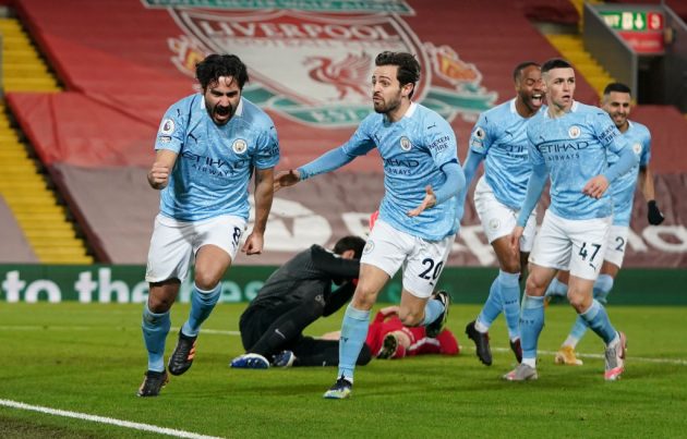 Manchester City beat LIverpool 4-1 at Anfield on Sunday in the latest blow to the champions' title defence